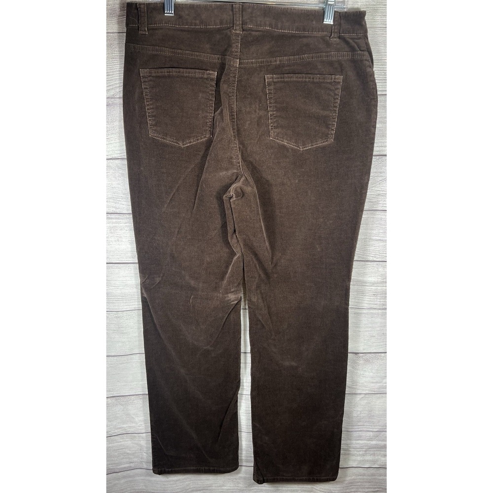 Charter Club Jeans Womens 12 Brown Corduroy Mid Rise Straight Stretch - Picture 2 of 4